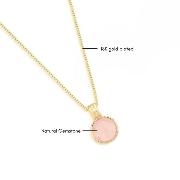 Minimalist Gemstone Necklace - Premium 18K Gold plated