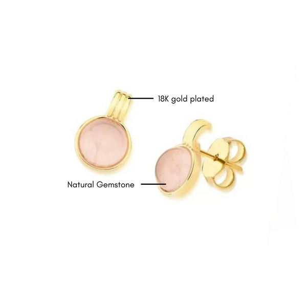 Minimalist Gemstone Earrings - Premium 18K Gold plated