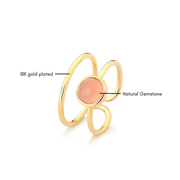 Minimalist Gemstone Ring - Premium 18K Gold plated