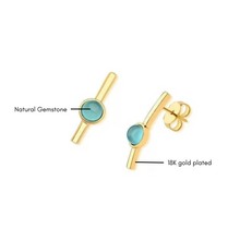 Minimalist Gemstone Long Earrings - Premium 18K Gold plated