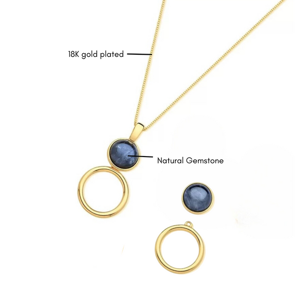 Gemstone Versatile Necklace  - Premium 18K Gold plated