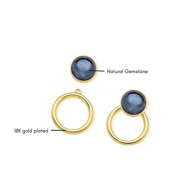 Gemstone Versatile Earrings - Premium 18K Gold plated