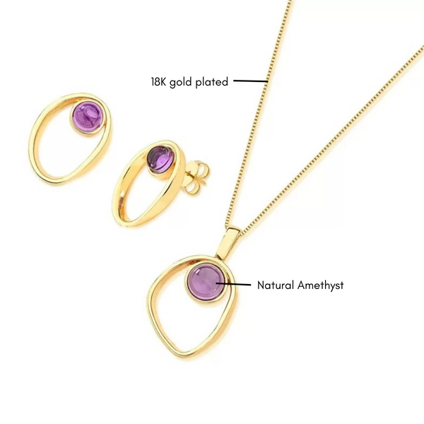 Amethyst Set - Premium 18K Gold plated