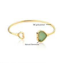 Love Heart Gemstone Bracelet - Premium 18K Gold plated