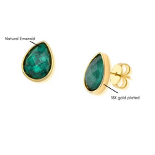 Emerald Earrings - Premium 18K Gold plated