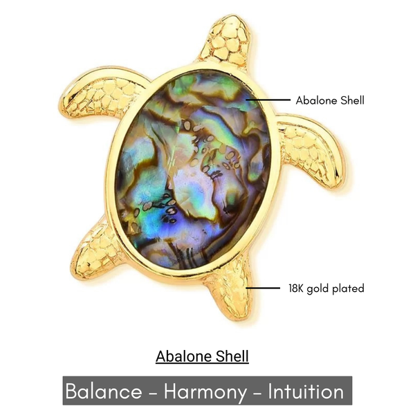 Abalone Shell Turtle Pendant - Premium 18K Gold plated