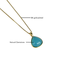 Minimalist Gemstone Teardrop Necklace - Premium 18K Gold plated