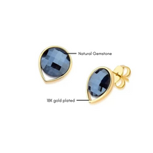 Gemstone Faceted Teardrop Earrings - Premium 18K Gold plated