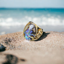 Abalone Shell Adjustable ring - Premium 18K Gold plated