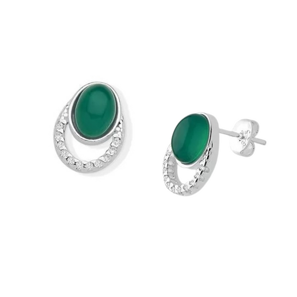 Minimalist Gemstone Earrings - Sterling Silver 925