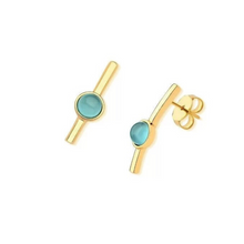 Minimalist Gemstone Long Earrings - Premium 18K Gold plated