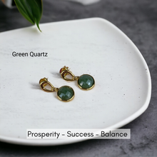 Gemstone Round Earrings - Premium 18K Gold plated