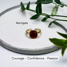 Minimalist Gemstone Square Ring - Premium 18K Gold plated