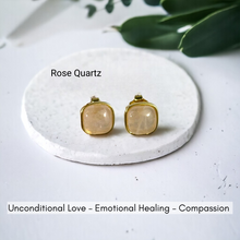 Minimalist Gemstone Square Earrings - Premium 18K Gold plated