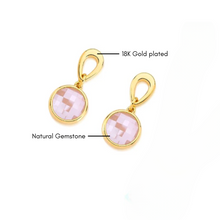 Gemstone Round Earrings - Premium 18K Gold plated