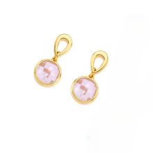 Gemstone Round Earrings - Premium 18K Gold plated