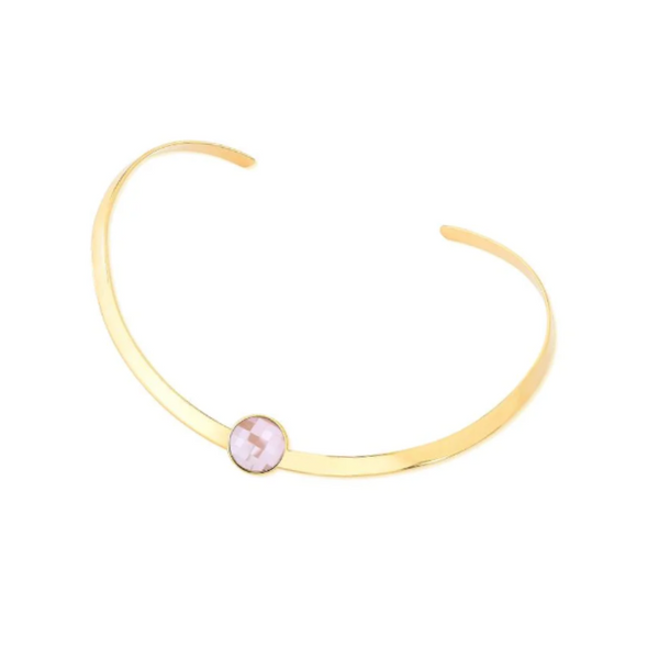 18K Gold plated Choker with Gemstone pendant - Premium 18K Gold plated