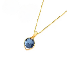 Gemstone Faceted Teardrop Necklace - Premium 18K Gold plated