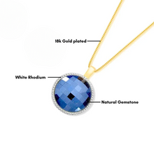 Gemstone Round Faceted Necklace - Premium 18K Gold plated