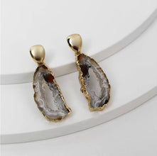 Natural Agate Earrings - Premium 18K Gold plated