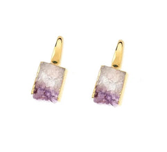 Natural Amethyst Earrings - Premium 18K Gold plated