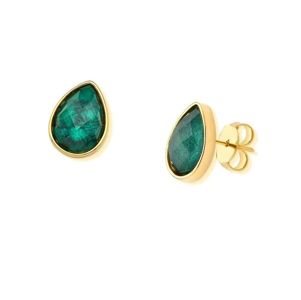 Emerald Earrings - Premium 18K Gold plated