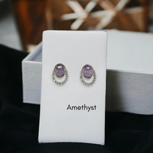 Minimalist Gemstone Earrings - Sterling Silver 925