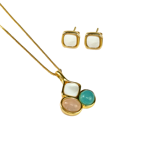 3 Gemstones Set - Premium 18K Gold plated