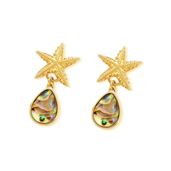 Abalone Shell Starfish Earrings - Premium 18K Gold plated