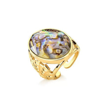 Abalone Shell Adjustable ring - Premium 18K Gold plated